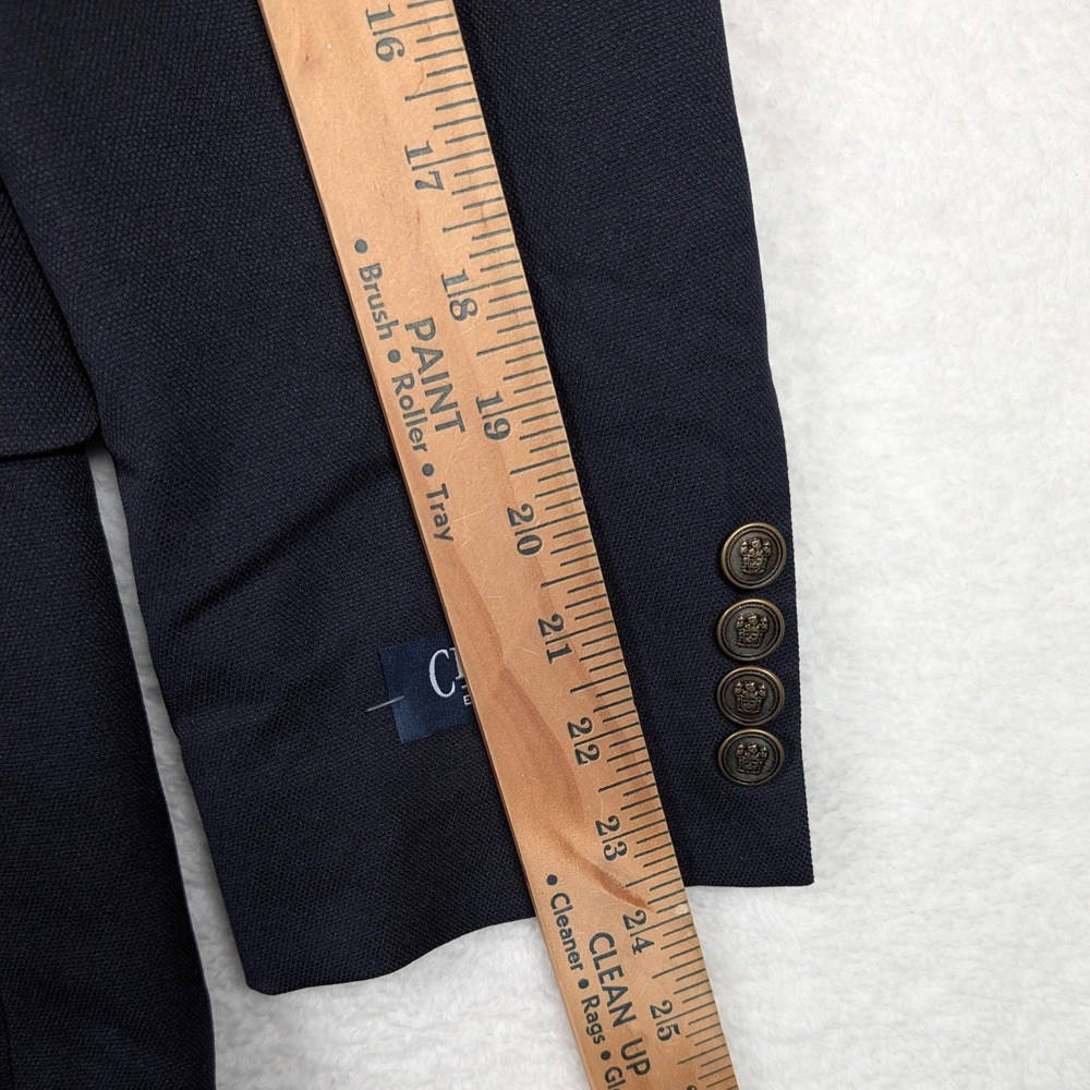 Chaps Sport Coat Mens 40S Navy Blue Classic Fit 2-Button Gold Crest Blazer NEW - Picture 9 of 11